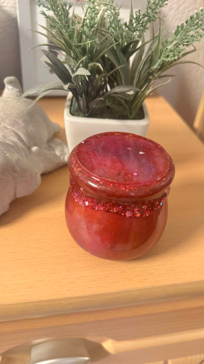 Dose Epoxidharz Honigtopf, pink, glitzer, Geschenk